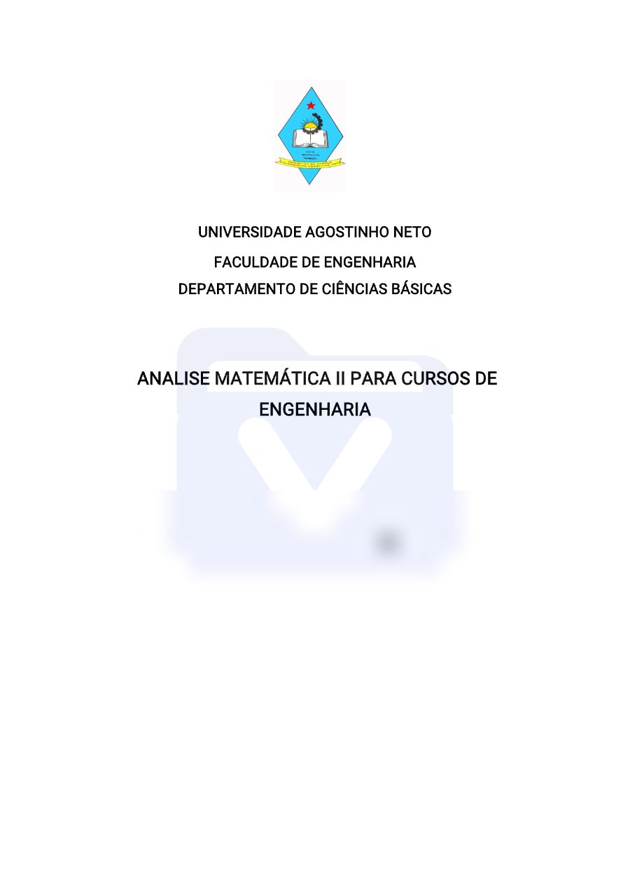 Primeira página: Sebenta de Análise Matemática II – UAN