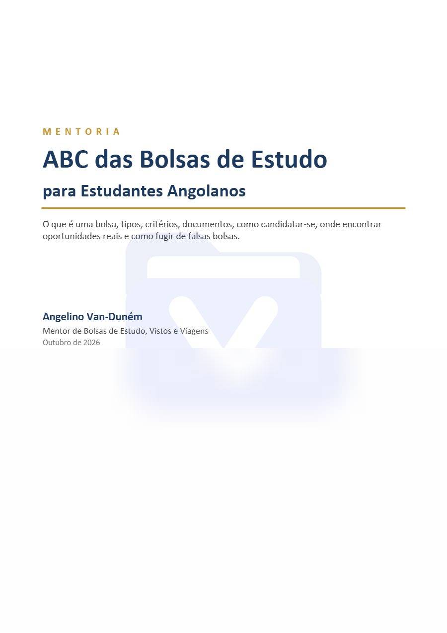 Primeira página: O ABC DAS BOLSAS DE ESTUDO