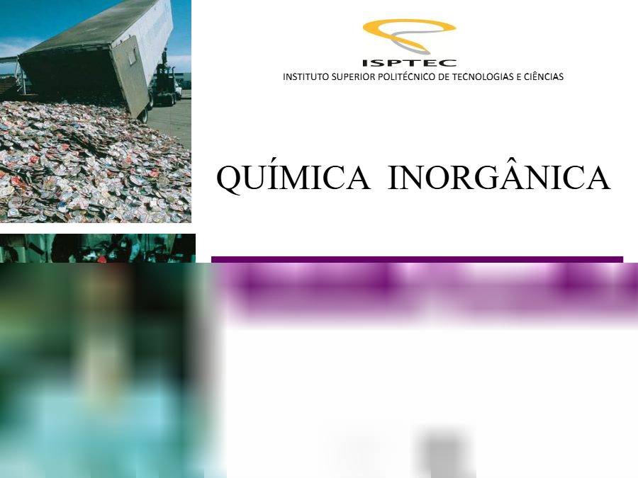 Primeira página: Apontamentos de Química Inorgânica: metais alcalino-terrosos (grupo 2A), versão alternativa · ISPTEC