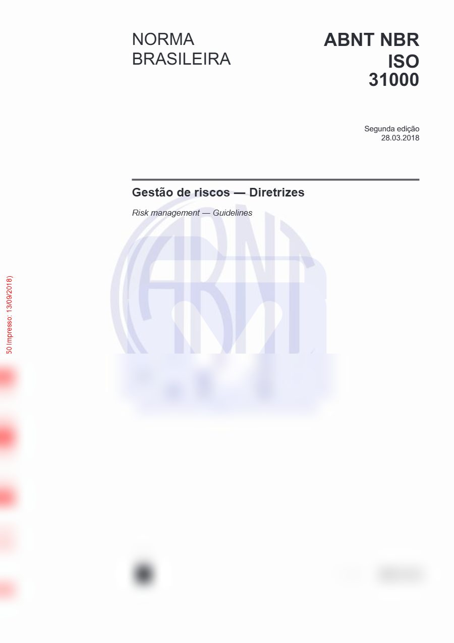 Primeira página: Norma ISO 31000-2018 ― Gestão de riscos