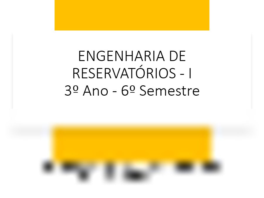 Primeira página: Materiais das Aulas de Engenharia de Reservatórios I – ISPTEC · Engenharia de Petróleos · Prof. Geraldo A. R. Ramos