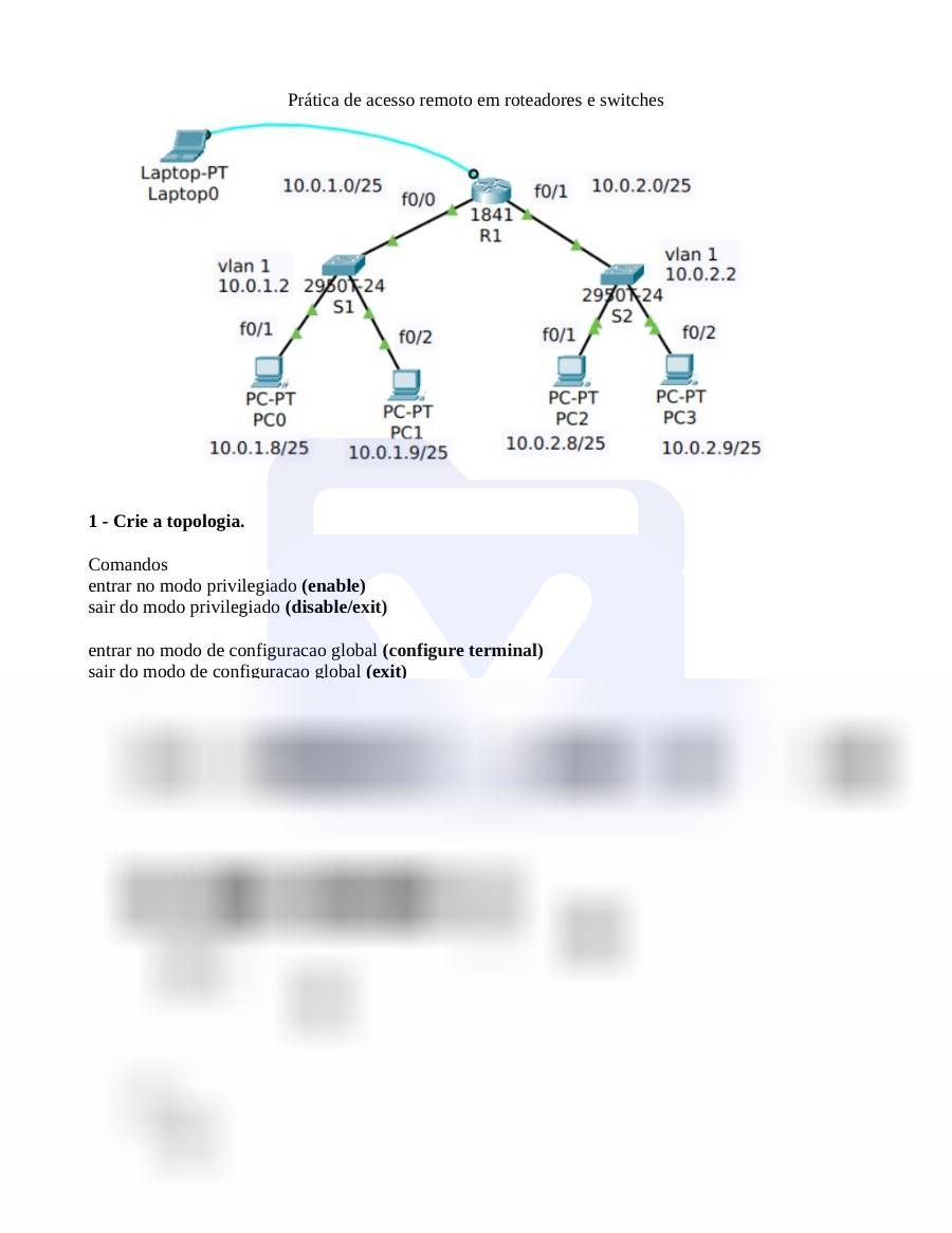 Primeira página: Acesso remoto - Telnet e ssh
