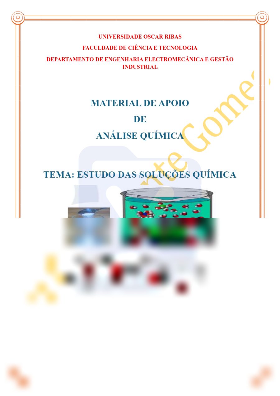 Primeira página: Resumo Temático de Química Geral – UÓR 2026 · Engenharia Civil e mais 3 cursos · Prof. João Clemente Gomes