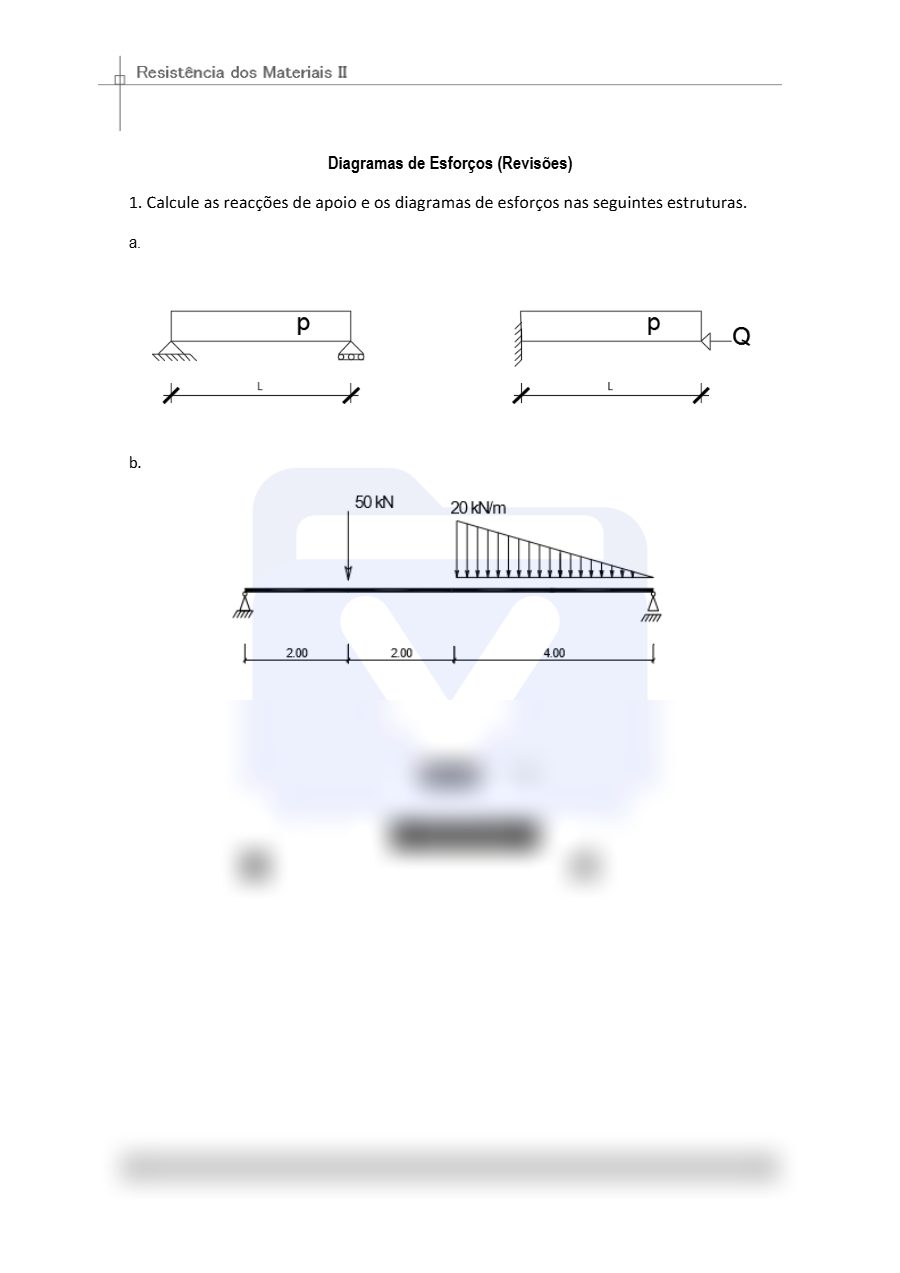 Primeira página: Lista de Exercícios de Resistência de Materiais II – ISPTEC 2026 · Engenharia Civil · Prof. Herman Dumby