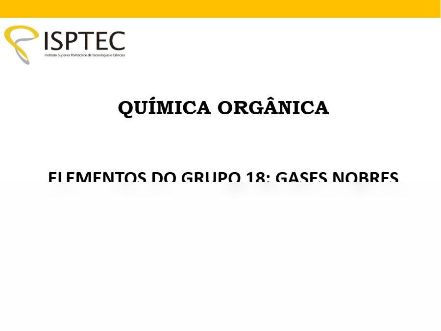 Primeira página: Apontamentos de Química Inorgânica · Engenharia Química · ISPTEC · 2019 · Prof. Júlio Kuende