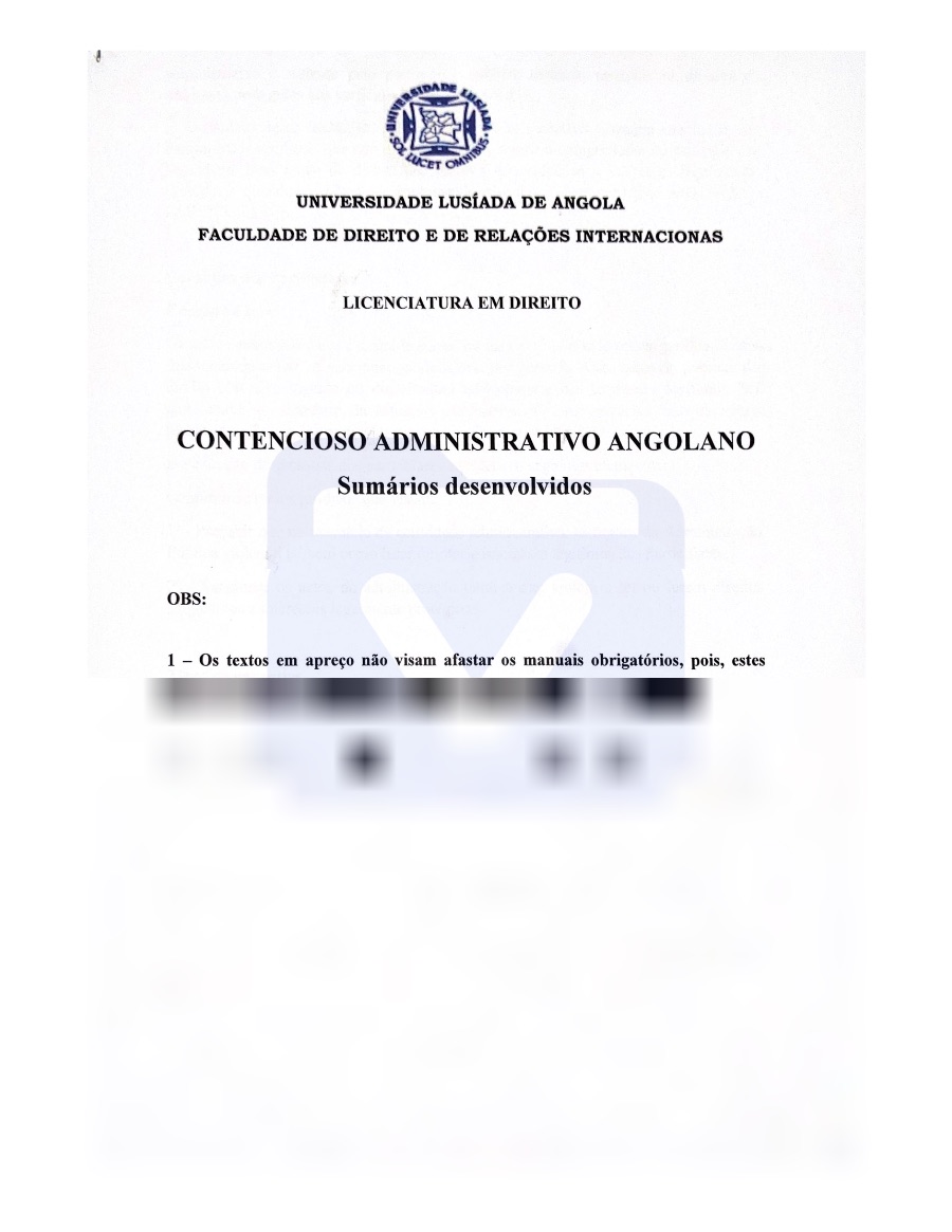 Primeira página: Resumo Temático de Contencioso administrativo – ULA 2026 · Direito